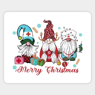 Nurse Gnomes Merry Christmas Magnet